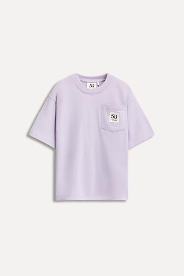 6～14歳/50TH ANNIVERSARYラベル付きポケットTシャツリラZaraの6～14歳/50TH ANNIVERSARYラベル付きポケットTシャツ - リラ 