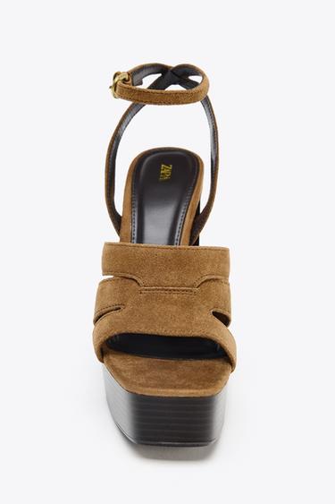 SANDALIA SERRAJE PLATAFORMA - Marrón de Zara