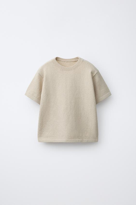 CAMISETA PUNTO RÚSTICO - Beige claro de Zara - Imagen 0