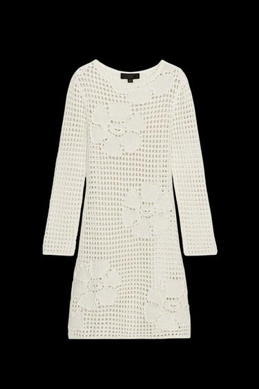 FLORAL CROCHET KNIT DRESS - Ecru von Zara - Bild 0