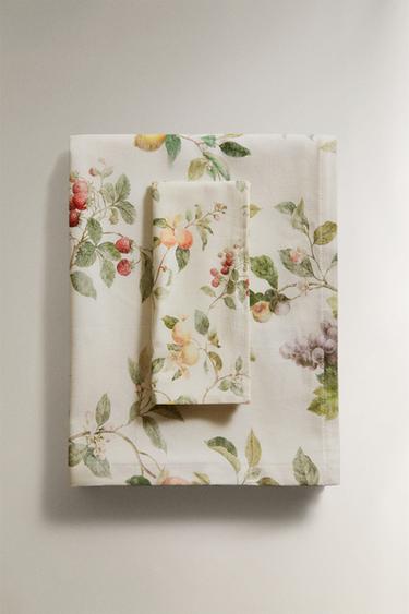 TOALHA DE MESA ESTAMPADO BOTÂNICO - Verdes da Zara