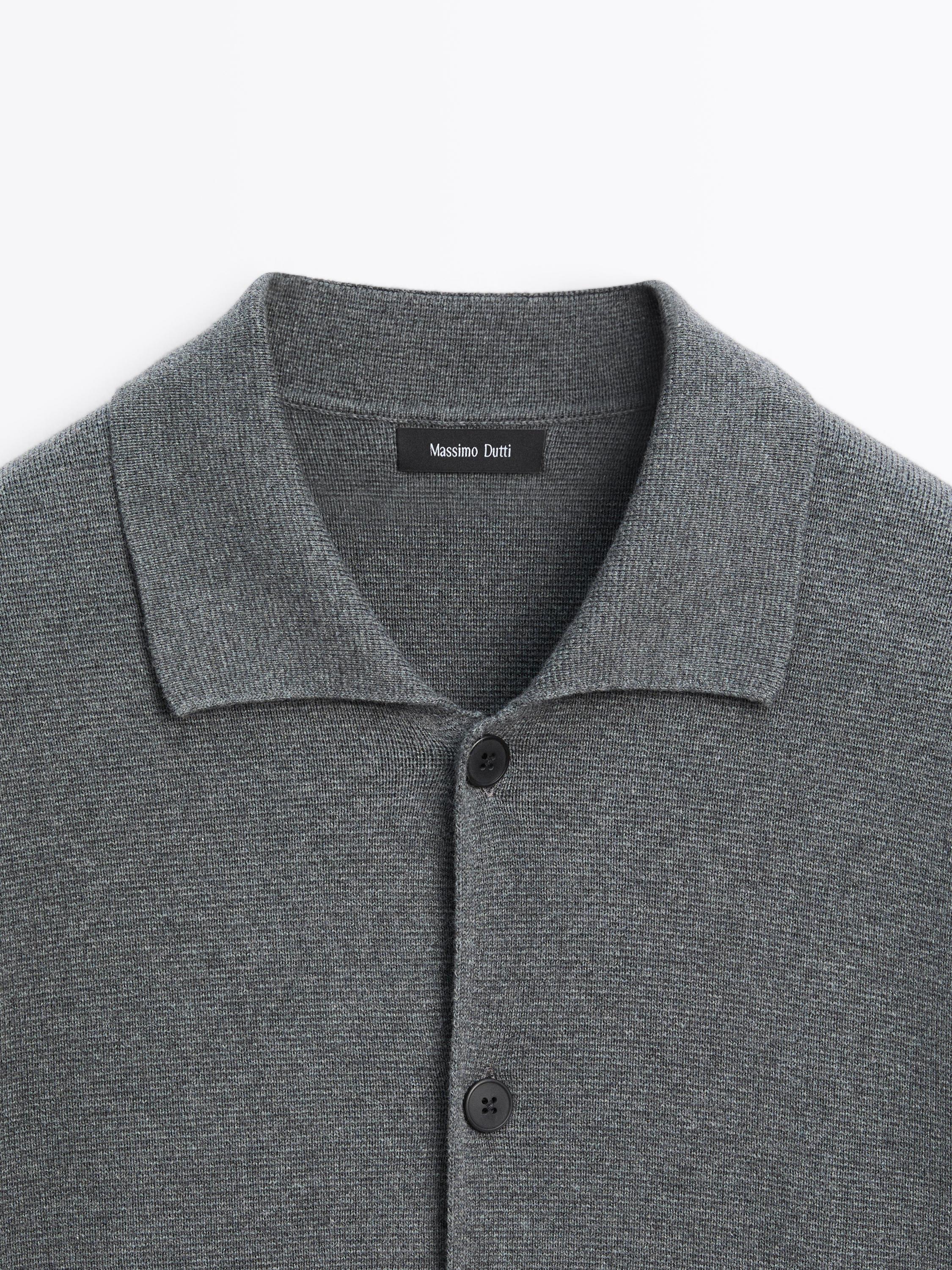 Cotton knit cardigan with buttons