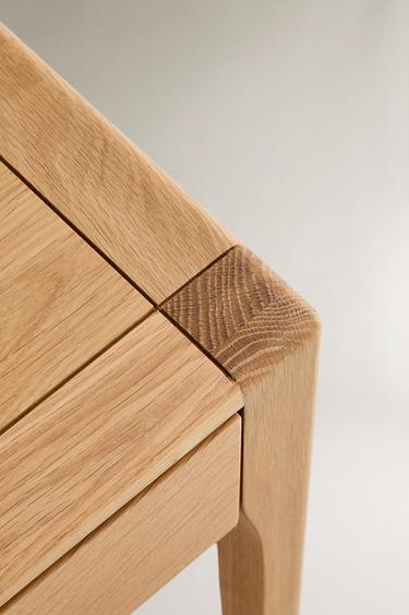 OAK BEDSIDE TABLE WITH DRAWER - Light beige by Zara - Image 2