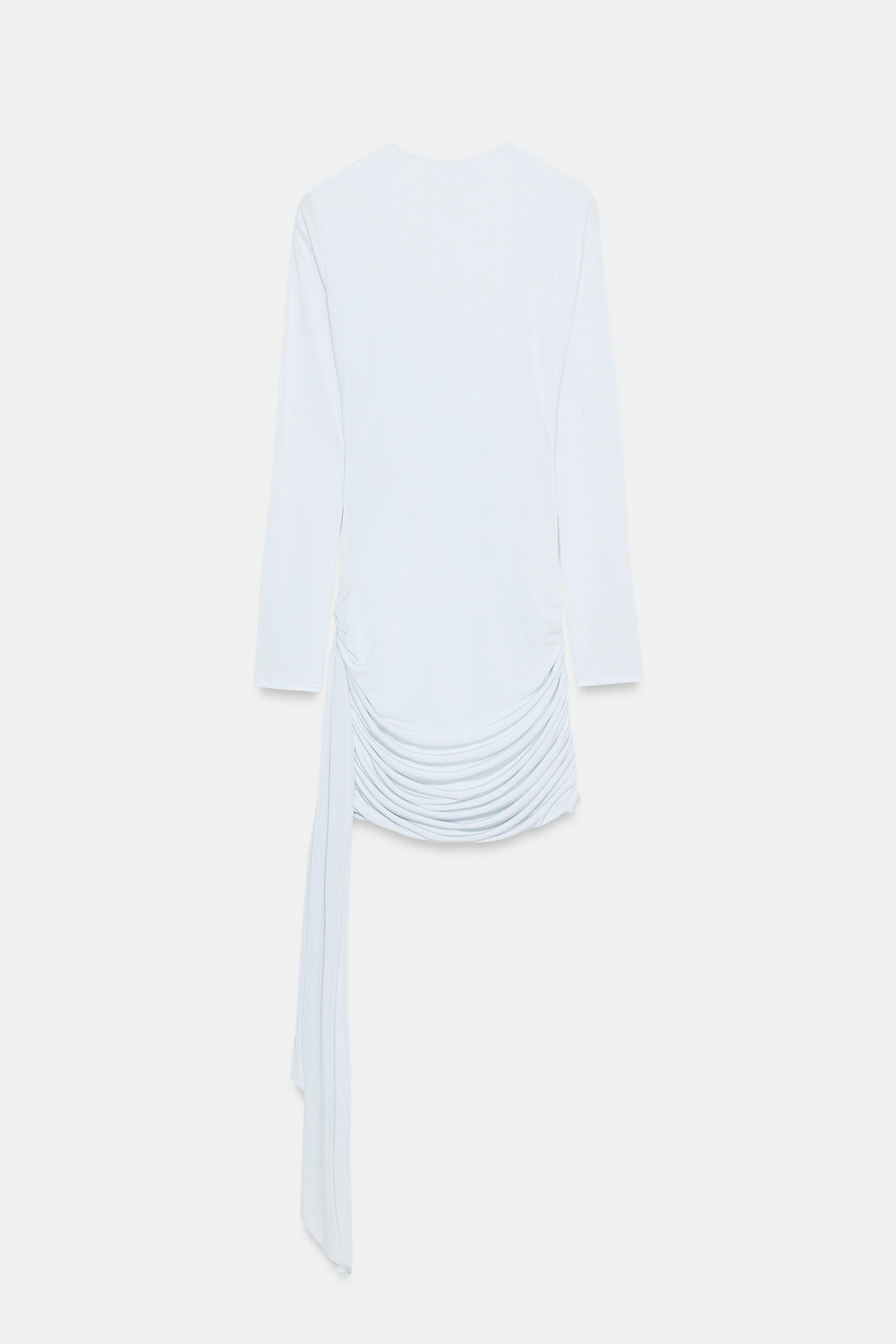 DRAPED MINI DRESS WITH SASH