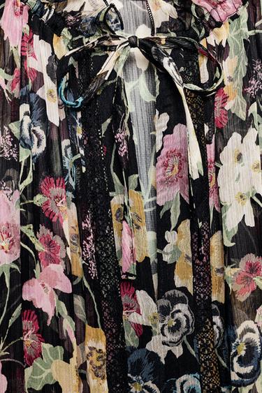 Zara FLORAL PRINT MINI DRESS - Multicolored