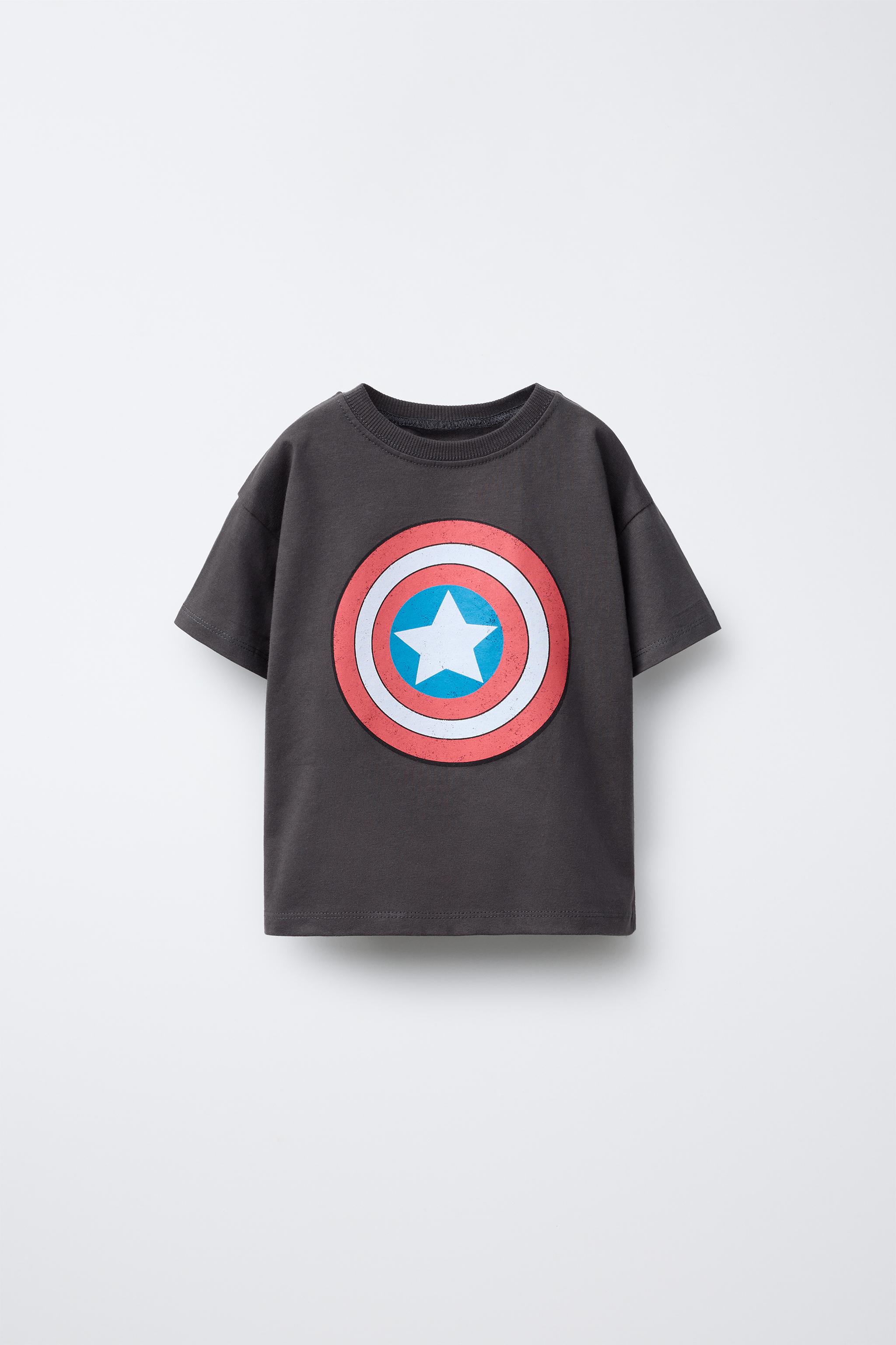 CAMISETA ESTAMPADO CAPITÁN AMÉRICA © MARVEL Gris antracita