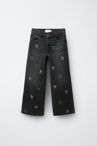 Zara WIDE LEG LILO & STITCH © DISNEY JEANS - Black - Image 0