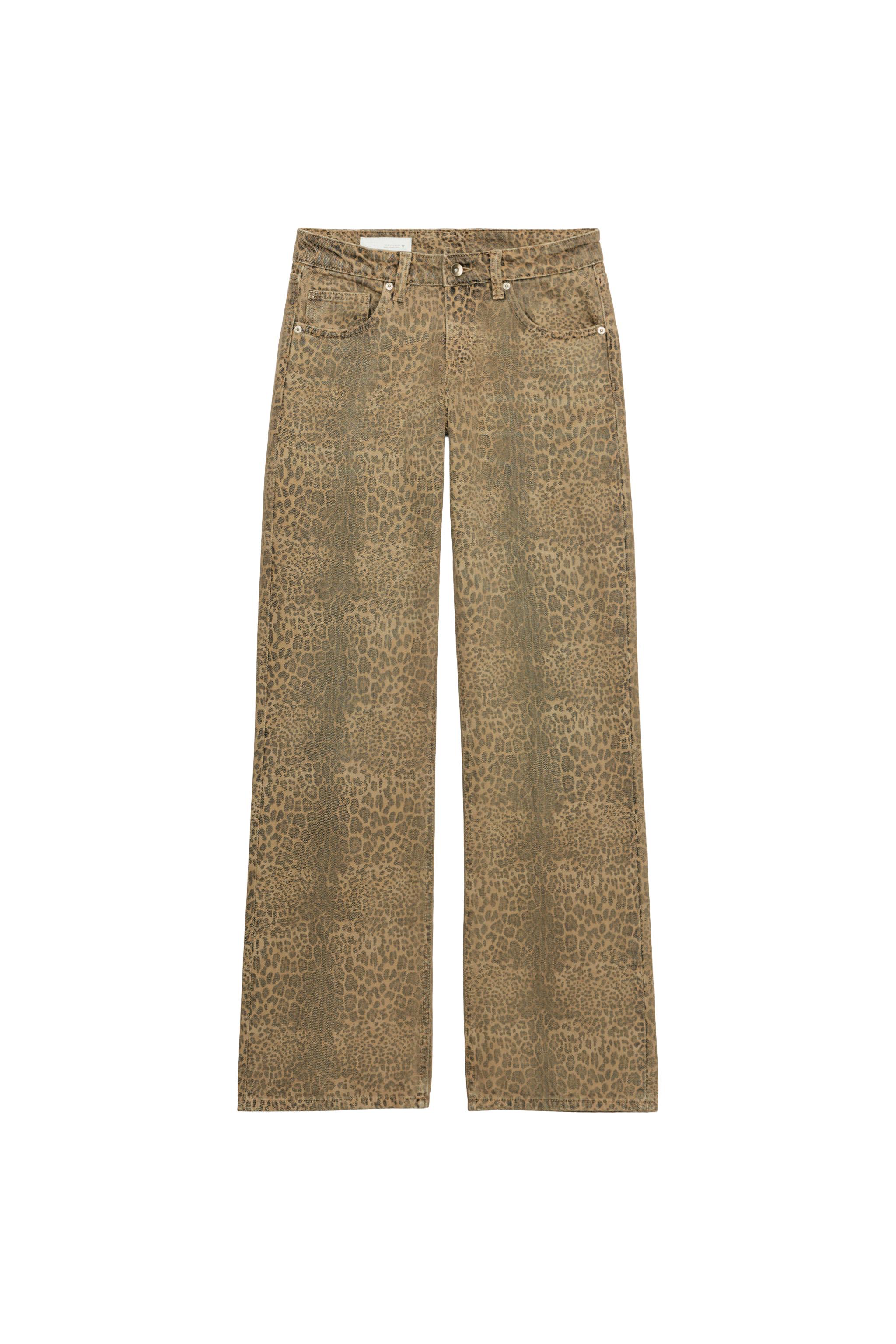 WIDE LEG FIT TIRO BAJO ESTAMPADO ANIMAL TRF JEANS