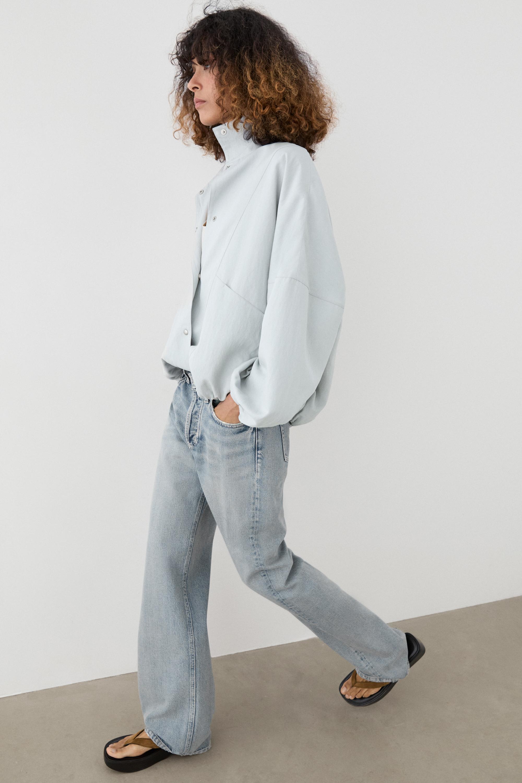 High collar bomber jacket with pocket details