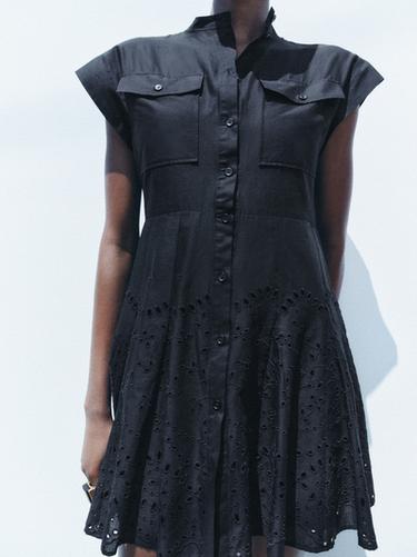ROBE COURTE BRODÉE ZW COLLECTION - Noir de Zara - Image 0