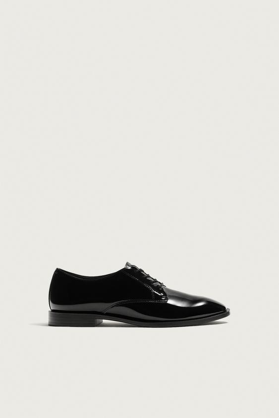 ZAPATO BLUCHER ACHAROLADO - Negro de Zara - Imagen 0