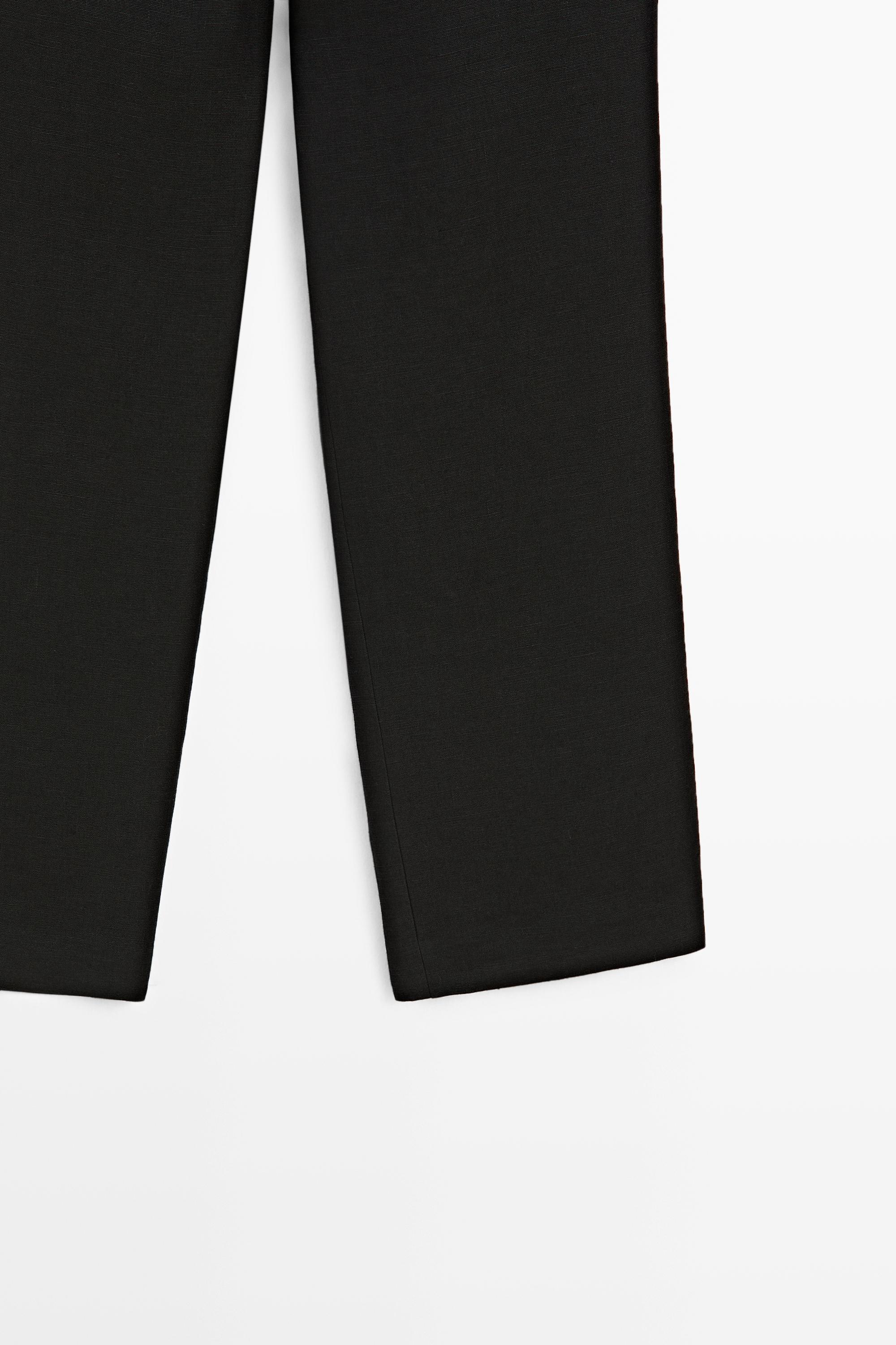 Flowing straight-leg linen trousers
