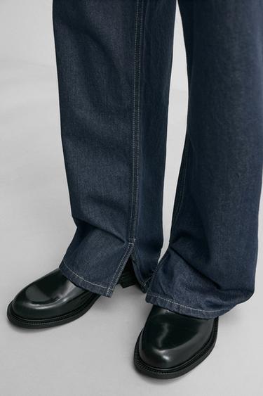 JEANS STRAIGHT FIT ABERTURAS - Azul de Zara