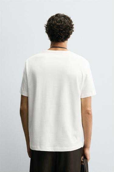 VINYL PRINT T-SHIRT - Oyster-white by Zara - Image 2