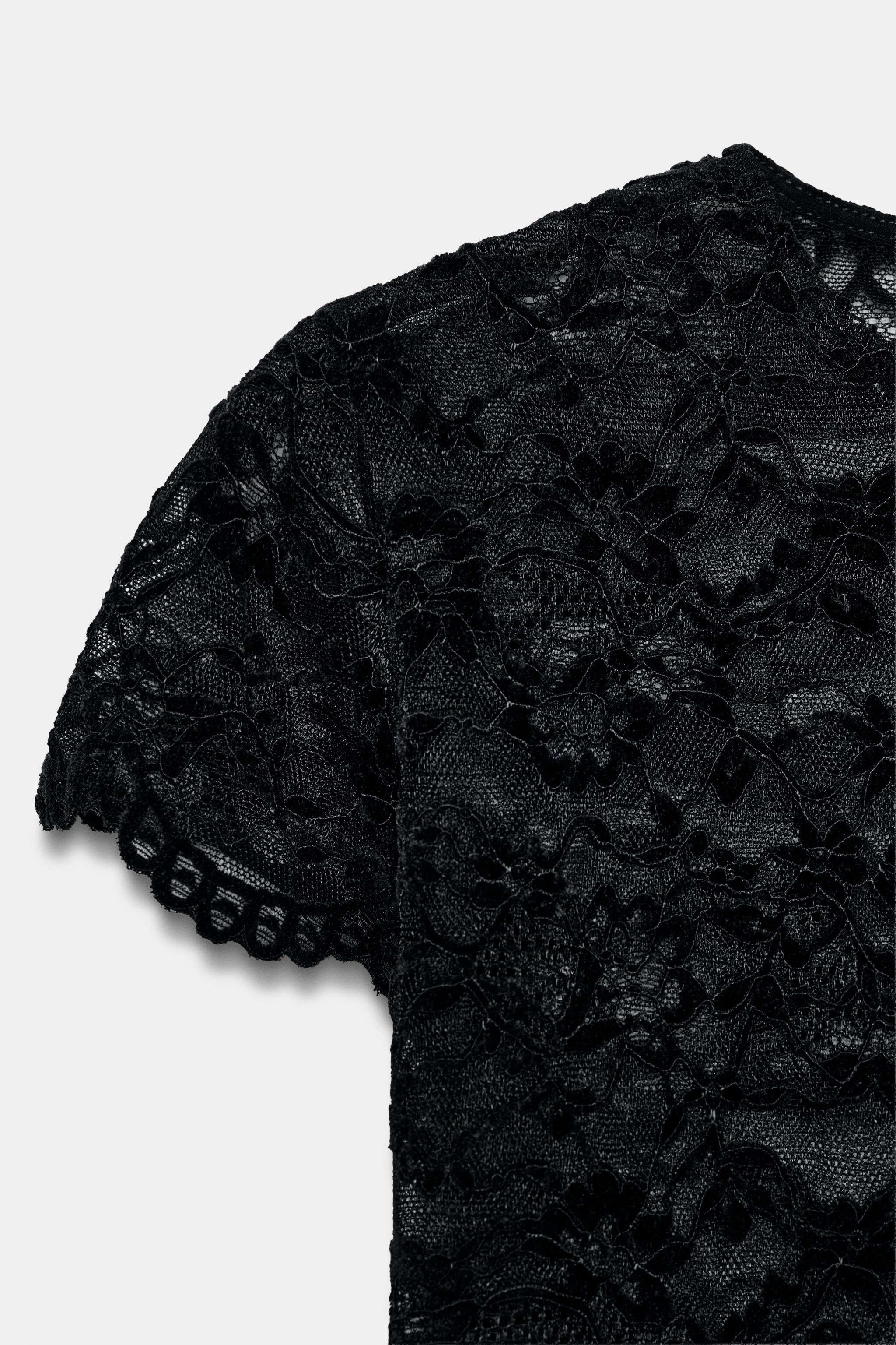 SHORT SLEEVE LACE T-SHIRT