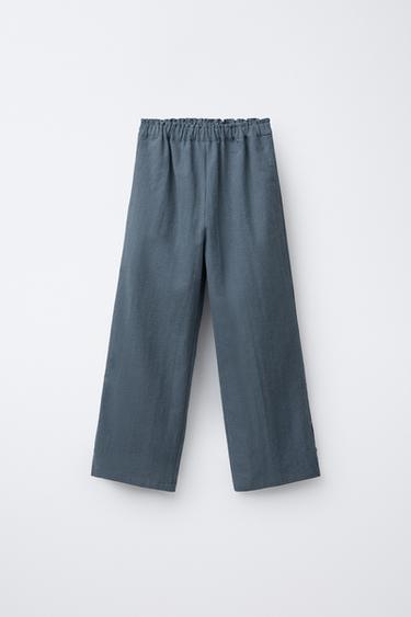 GINGHAM CHECK TROUSERS WITH VENTS - Grey by Zara - Image 0