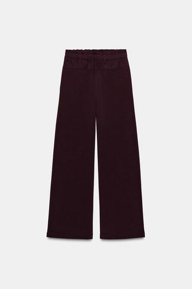CONTRAST TROUSERS - Wine by Zara