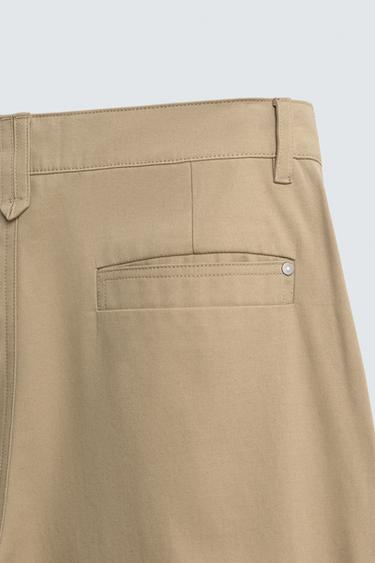 PANTALON CHINO COUPE LARGE - Marron clair de Zara - Image 8