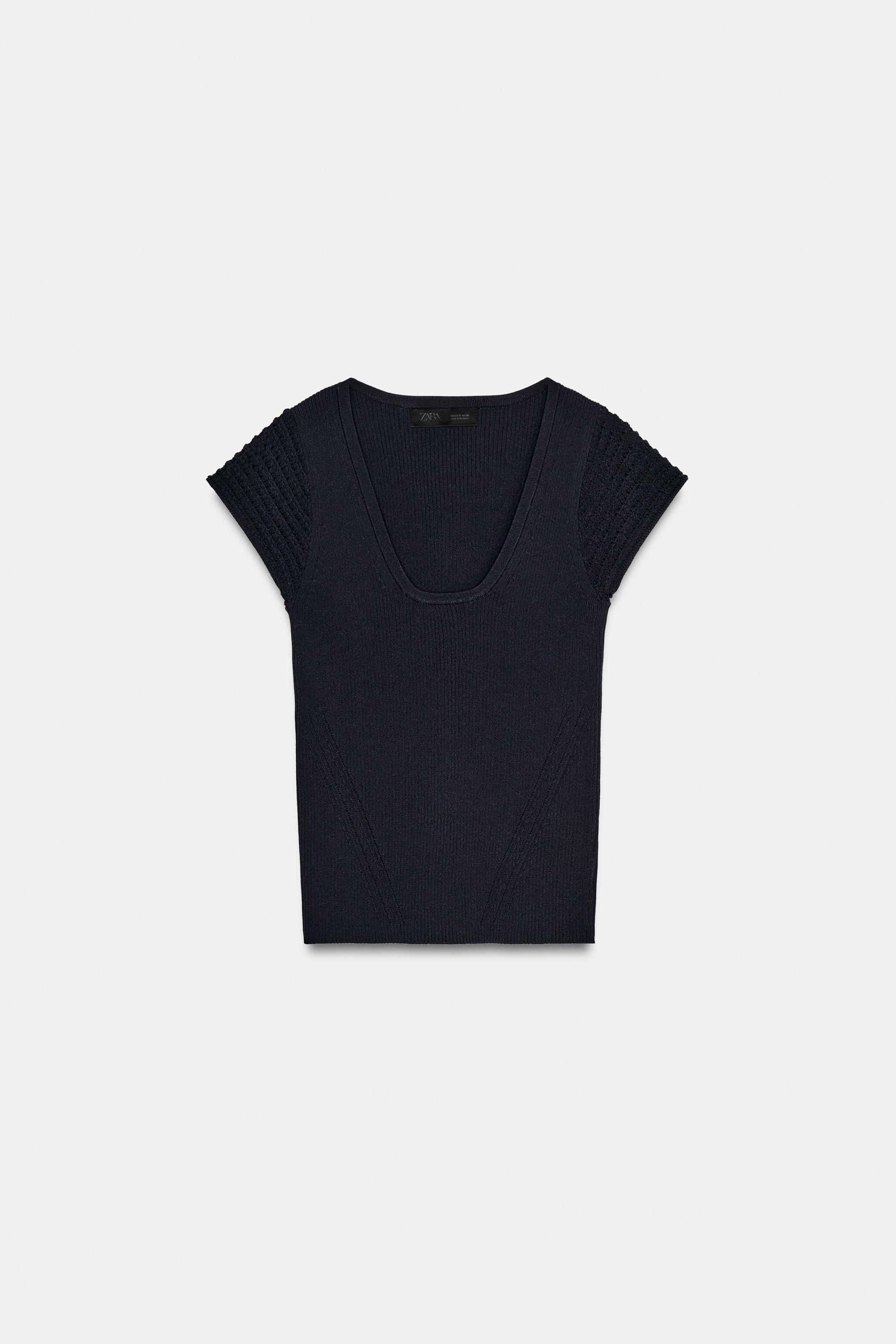 COMBINATION SLEEVE KNIT TOP