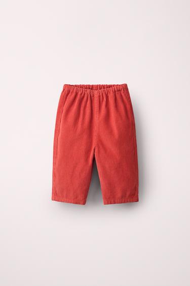 CORDUROY TROUSERS WITH POCKET CREATED BY CARAMEL LONDON X ZARA - Red / Orange by Zara