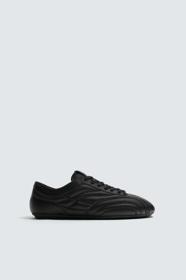 Zara QUILTED SNEAKERS - Black