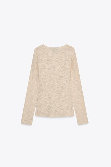 TEXTURED KNIT TOP - Sand by Zara - Image 5