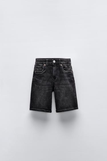 BERMUDA DENIM - Negro de Zara