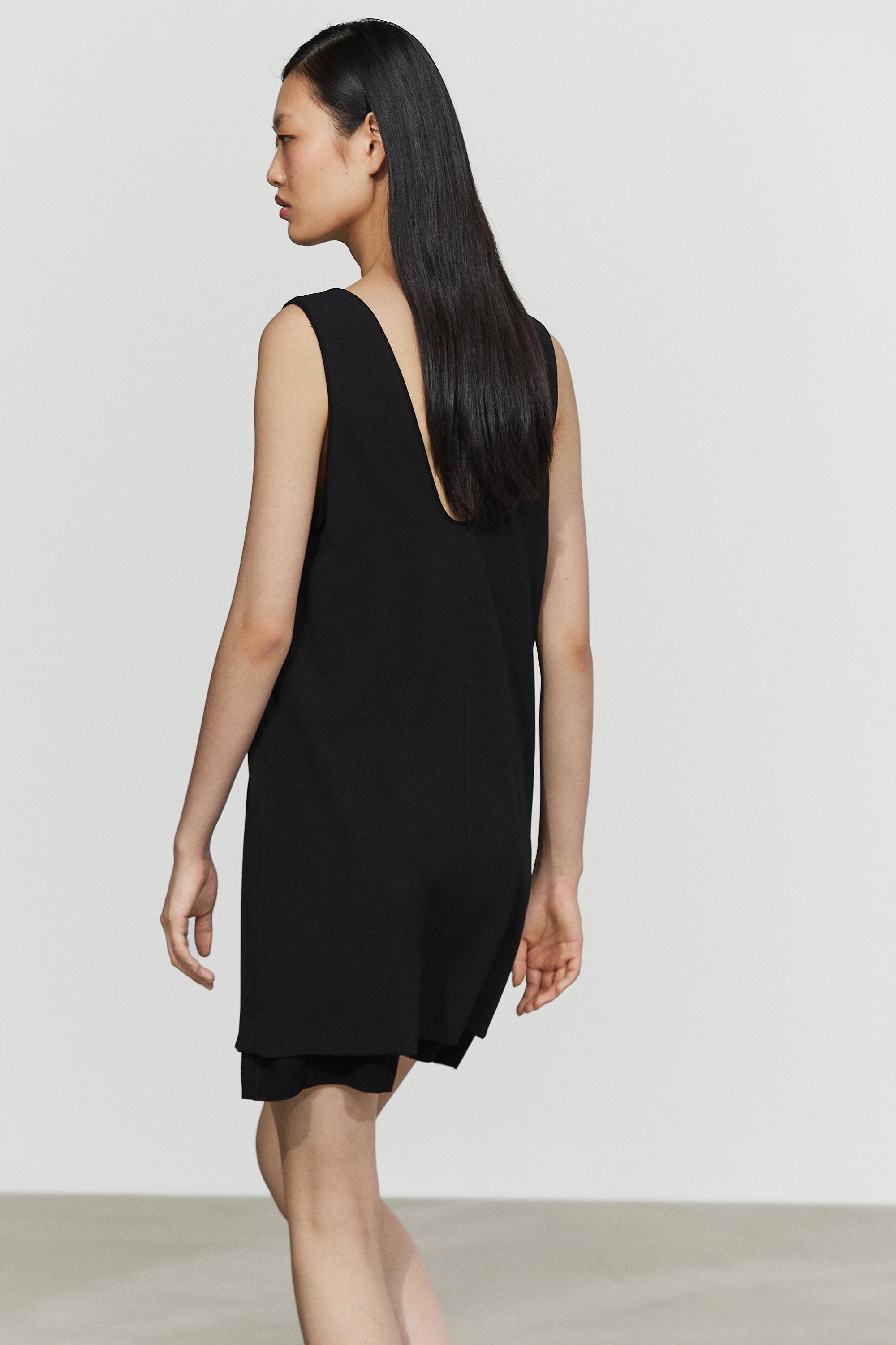Double-fabric mini dress