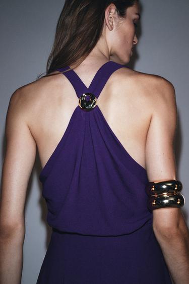 MIDI DRESS WITH KNOT AND HARDWARE - Purple by Zara - Image 2