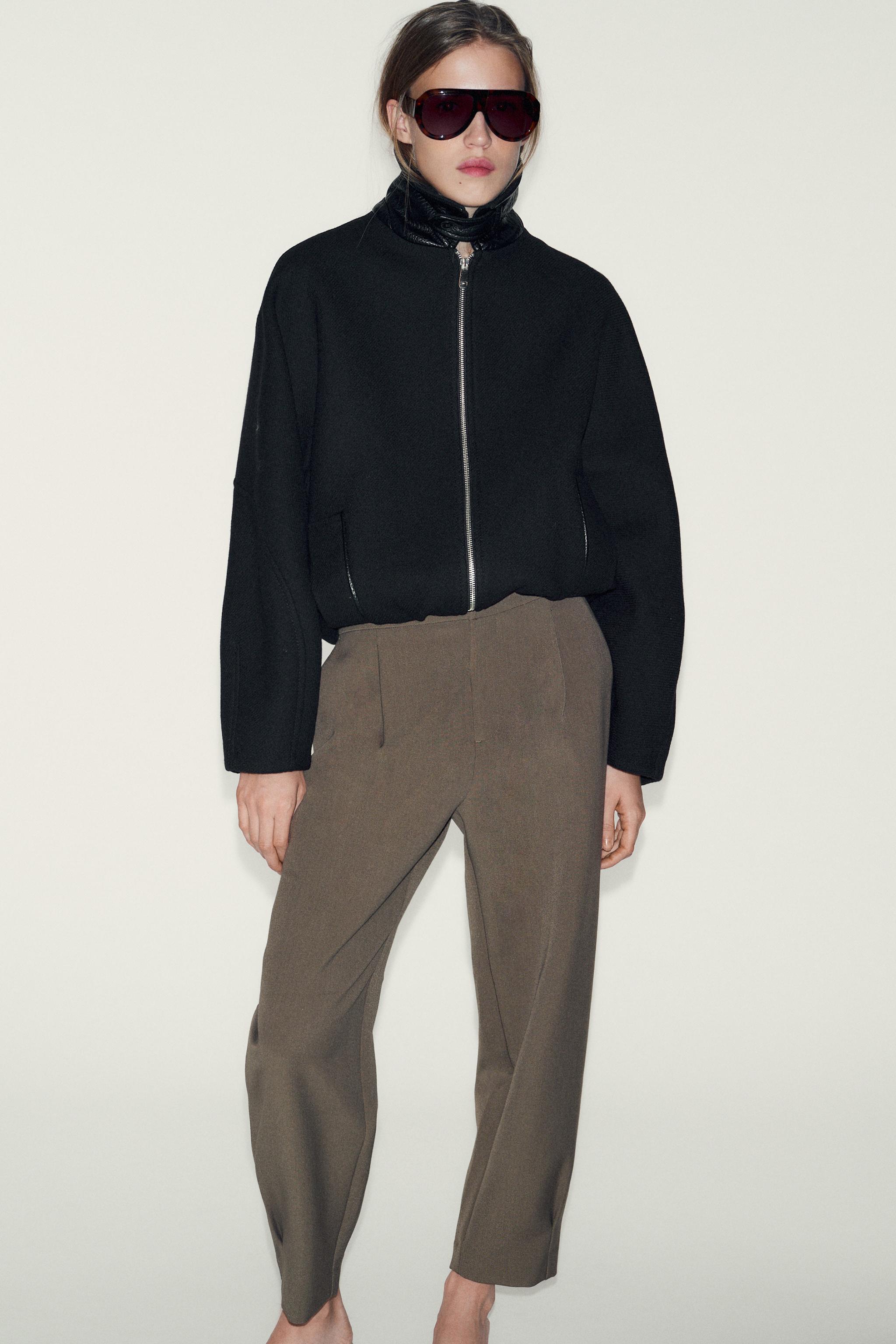PLEATED TAPERED PANTS - Light khaki | ZARA United States