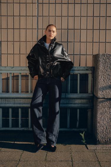JEANS TRF WIDE LEG TIRO BAJO - Índigo oscuro de Zara