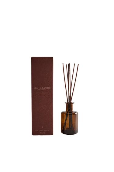 Zara (3.21 oz) LEATHER AMBER SCENTED REED DIFFUSER - Black