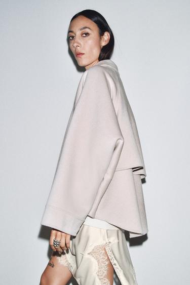 CHAQUETA CON LANA CREMALLERA ZW COLLECTION - Crudo de Zara
