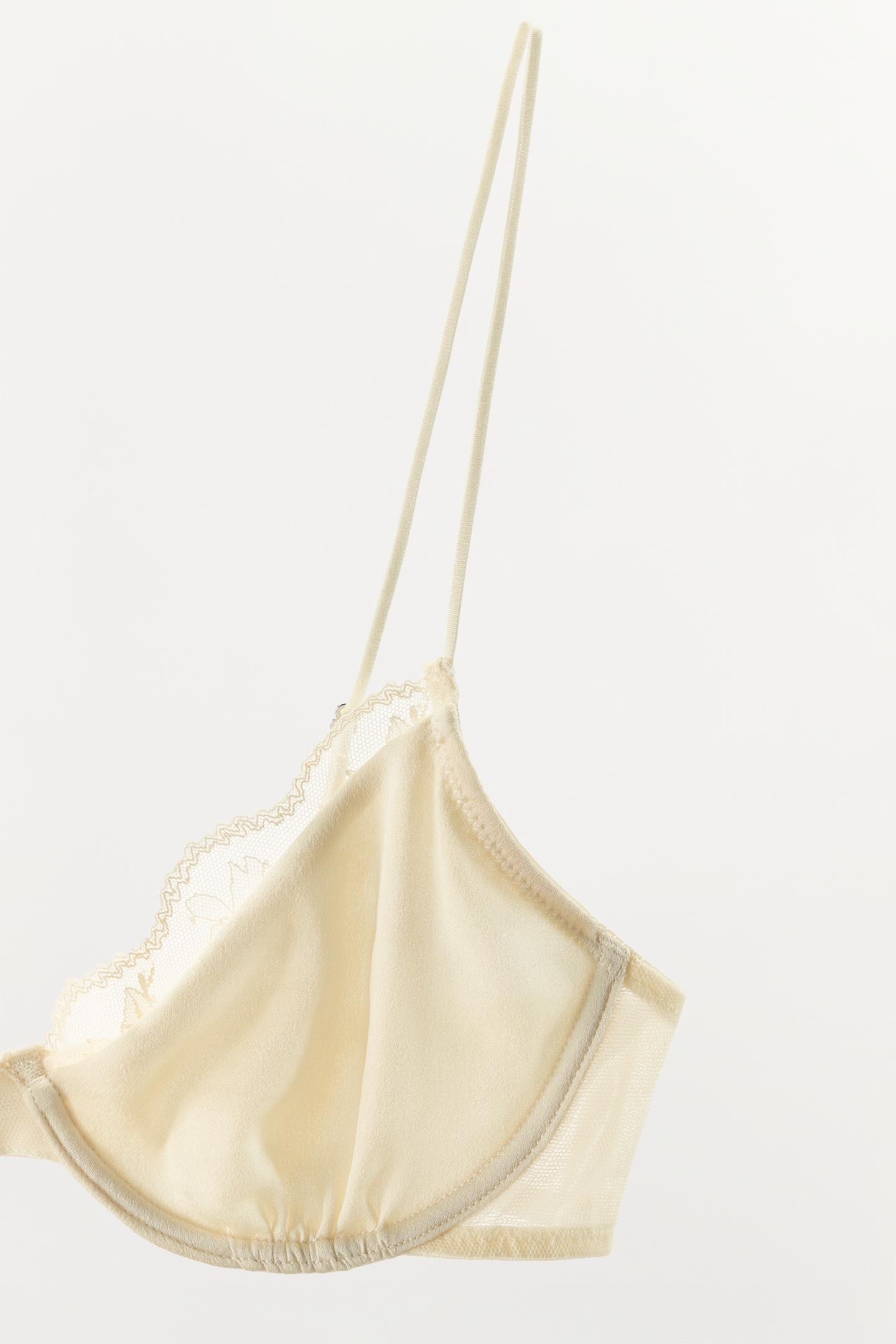 Бра, на косточках, кружево — Zara, цвет: Экрю — фото 6