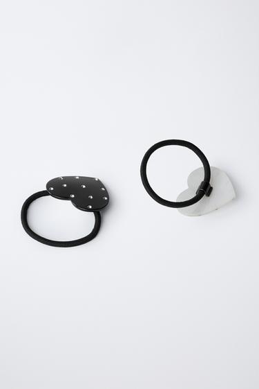 LOT DE DEUX CHOUCHOUS CŒUR BRILLANTS - Noir de Zara - Image 2