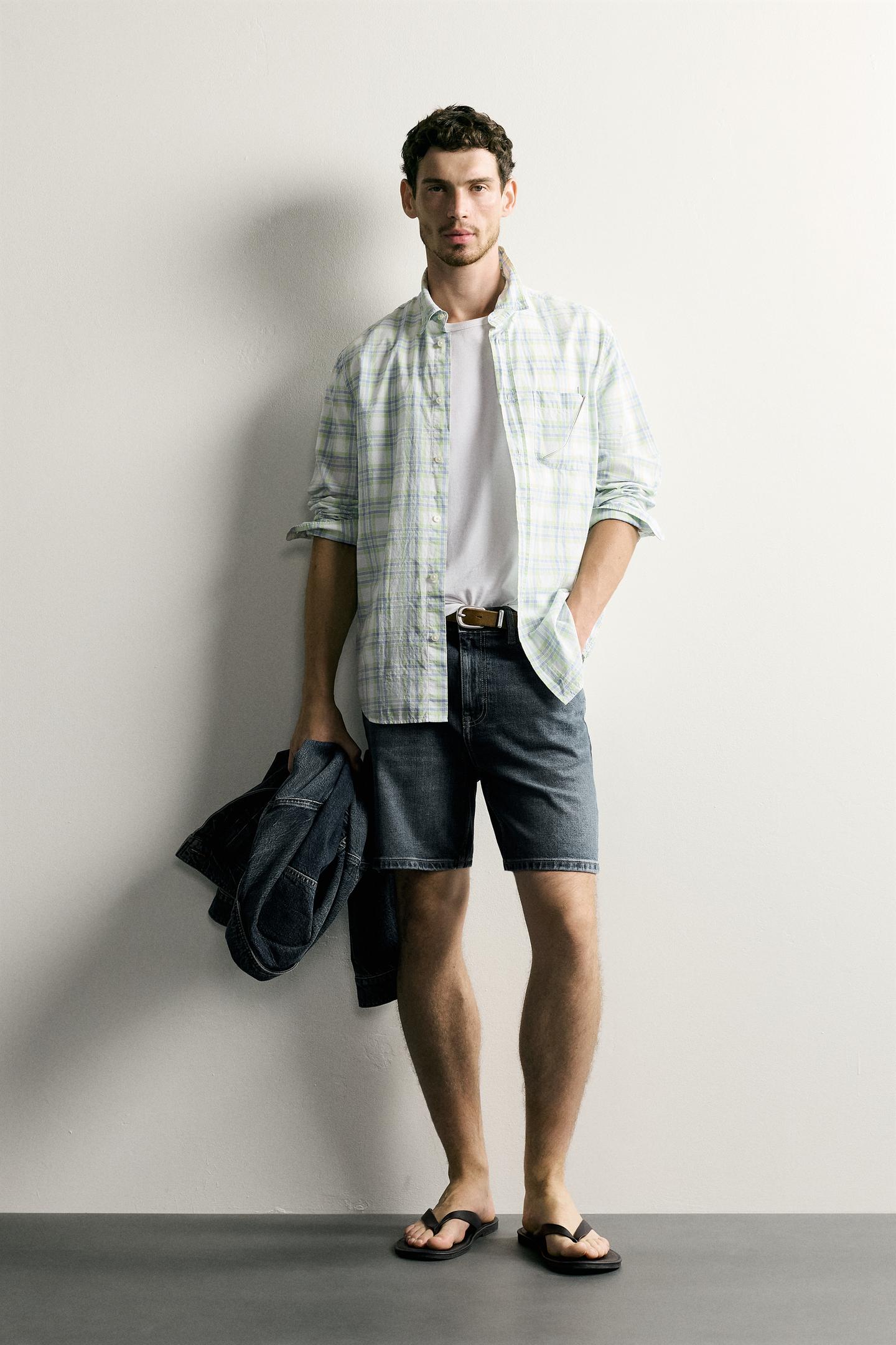 Мужские шорты Zara Regular Fit Denim Shorts, цвет: Синий, вариант 1