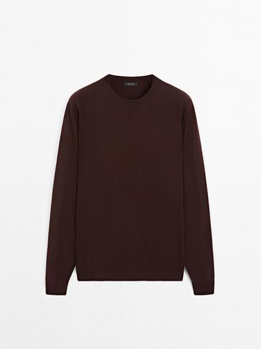 Zara Wool blend crew neck sweater - Burgundy