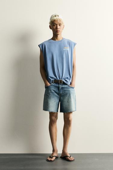 RELAXED FIT CALIFORNIA PRINT TANK TOP - Light blue by Zara - Image 0