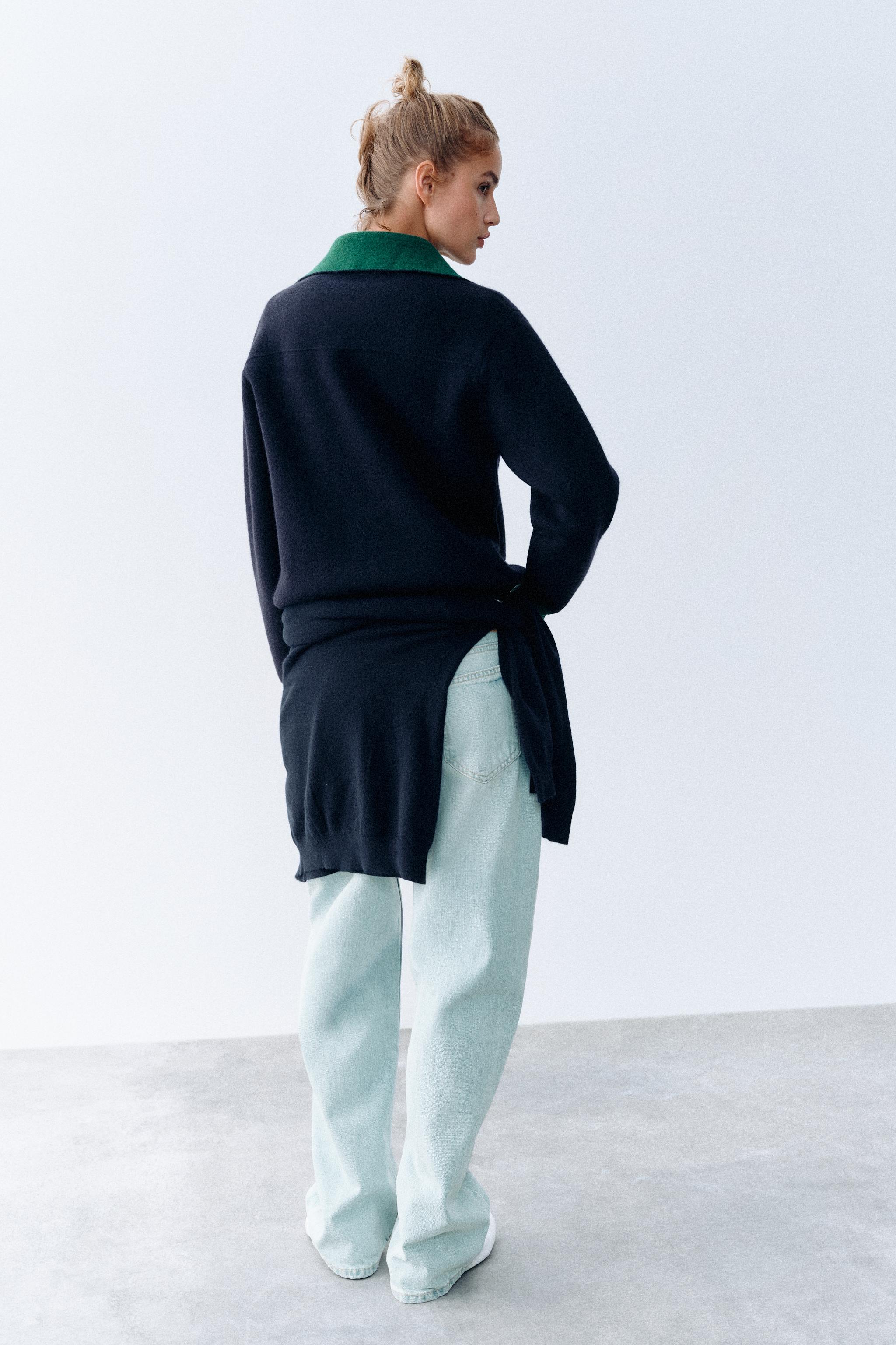 Zara FERMUARLI TRİKO HIRKA görsel 5