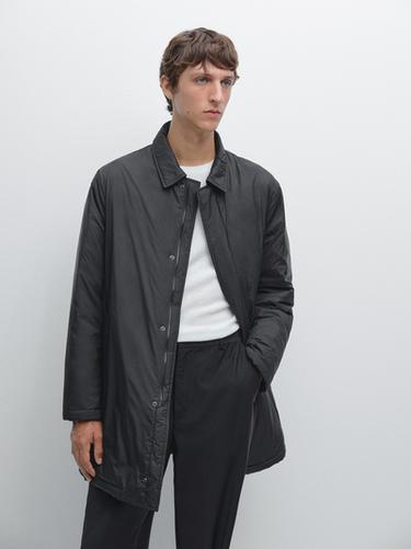 Parka ultra-légère en duvet mélangé hydrofuge - Bleu marine foncé de Zara