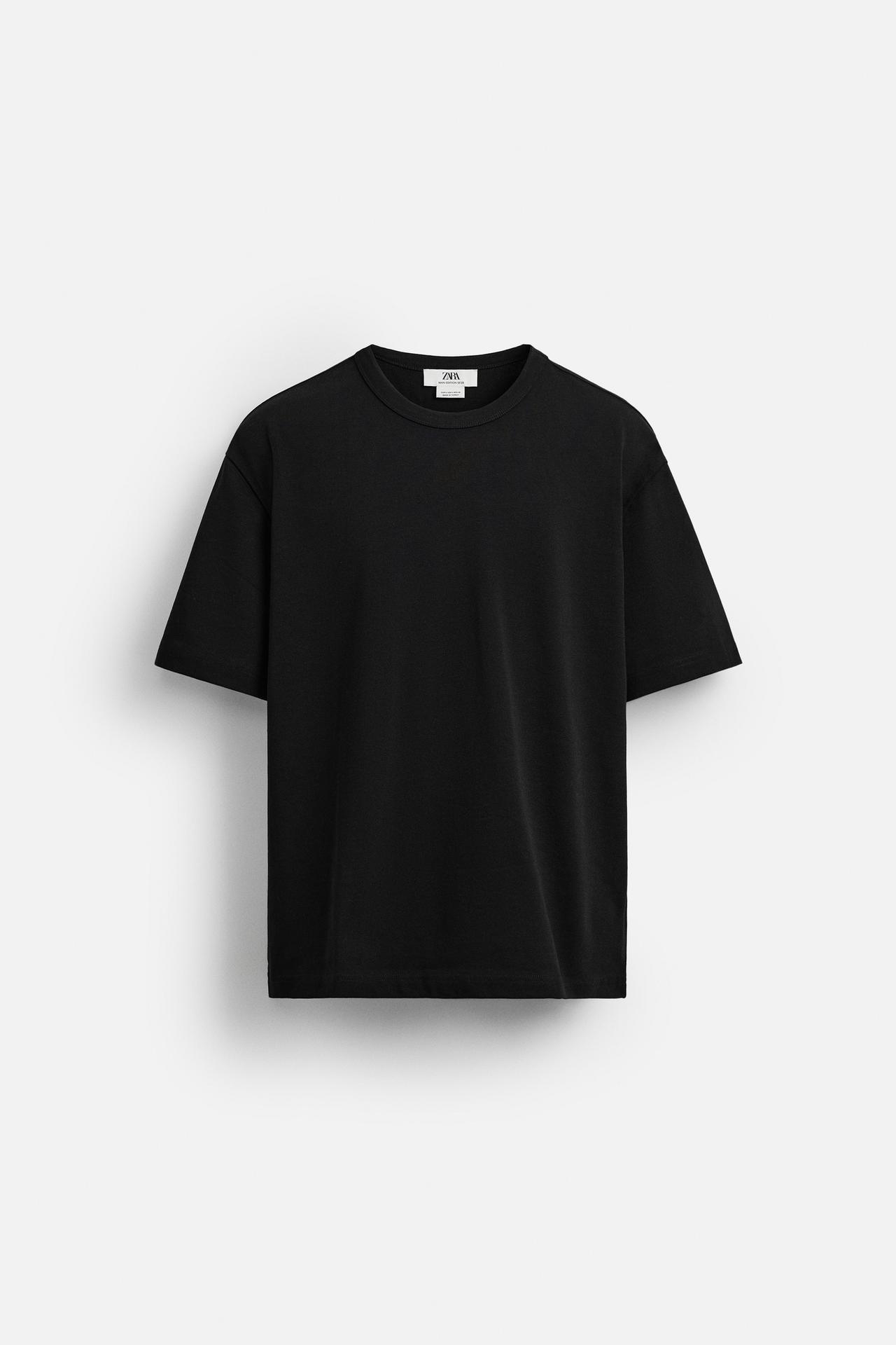 Zara HEAVY WEIGHT T-SHIRT LIMITED EDITION - Black