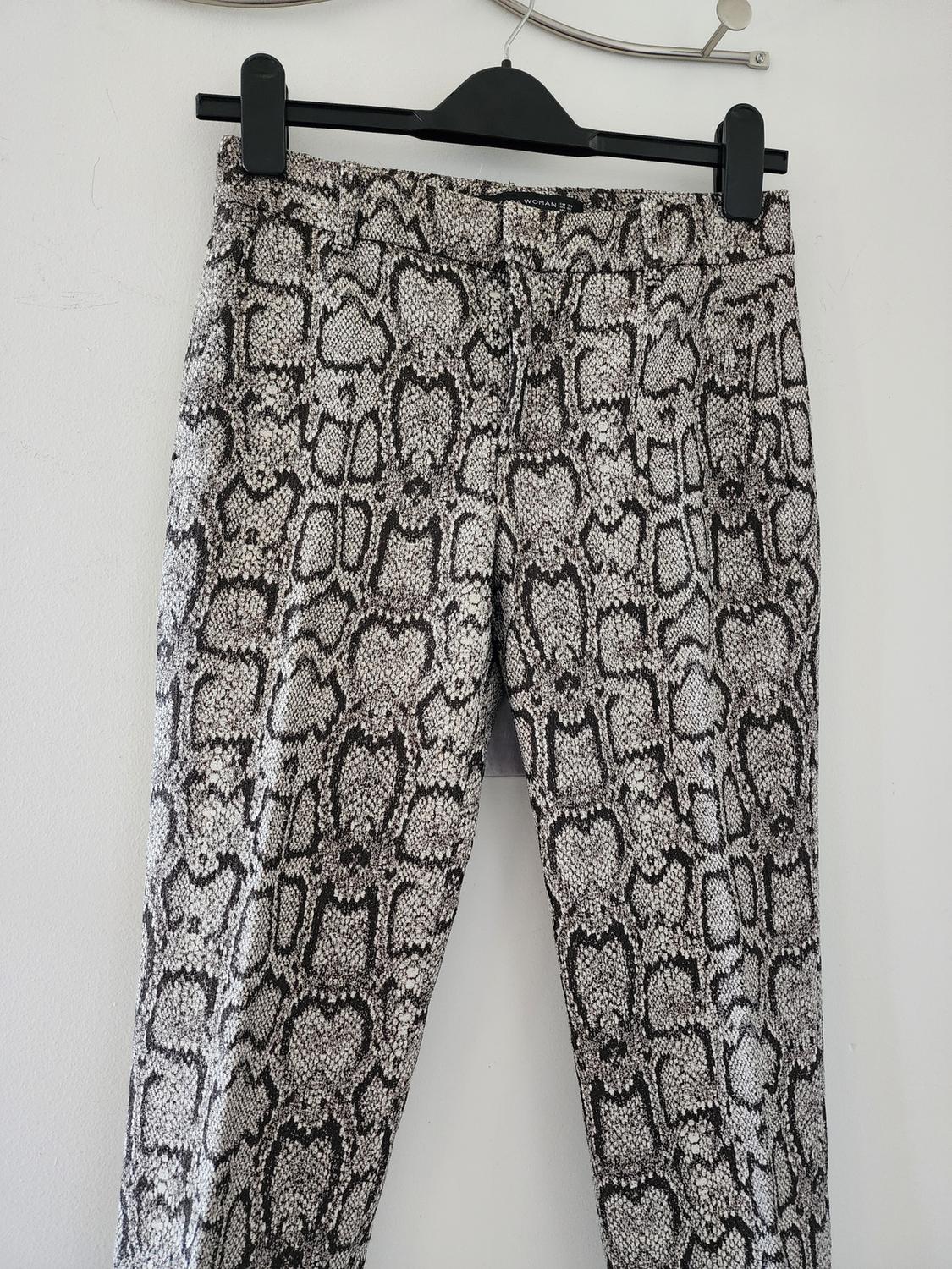 STRAIGHT FIT SNAKESKIN PRINT TROUSERS - Image 2