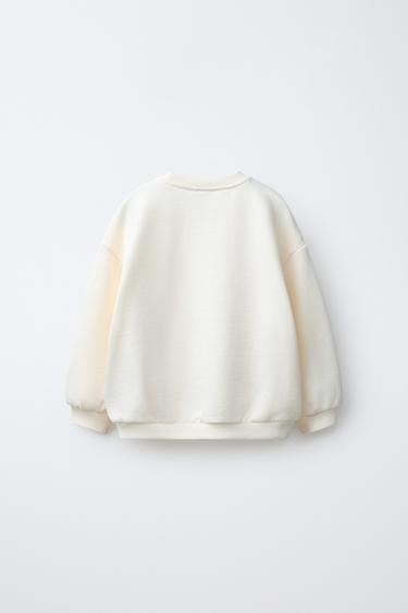 SWEAT À PAPILLONS EN TULLE - Écru de Zara