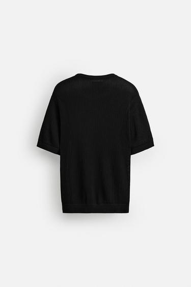 OPEN KNIT T-SHIRT - Black by Zara - Image 7