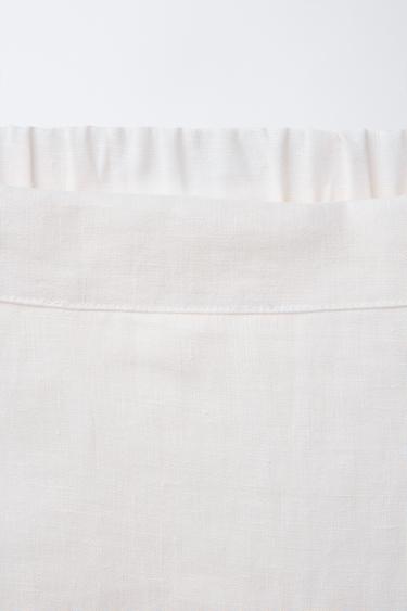 100% LINEN ORGANZA BERMUDA SKORT - Ecru by Zara - Image 2