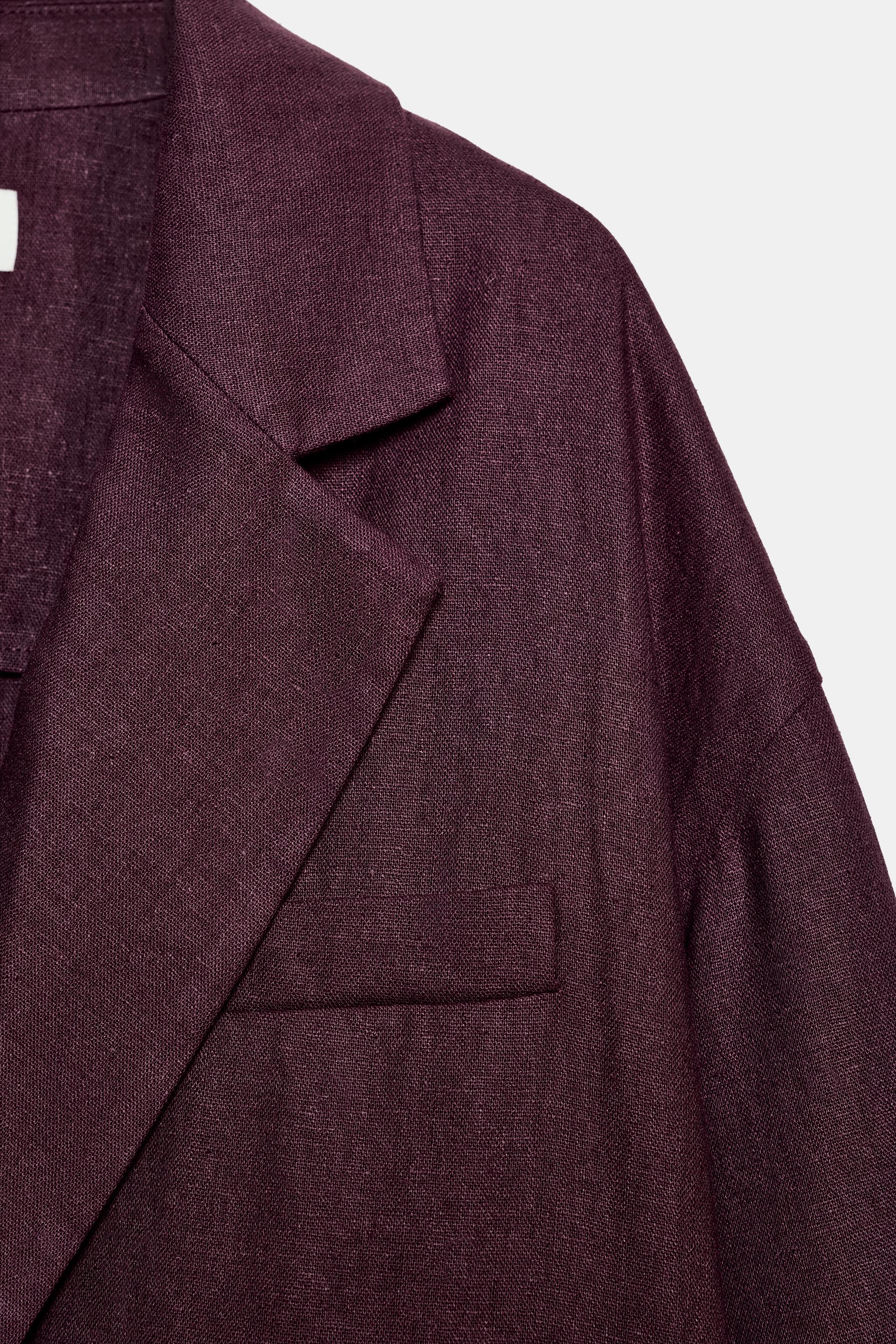 LINEN BLEND DOUBLE BREASTED BLAZER
