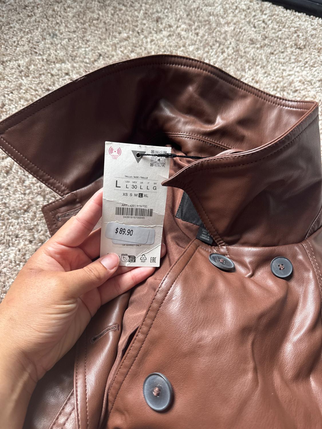 SHORT FAUX LEATHER TRENCH COAT - Image 3