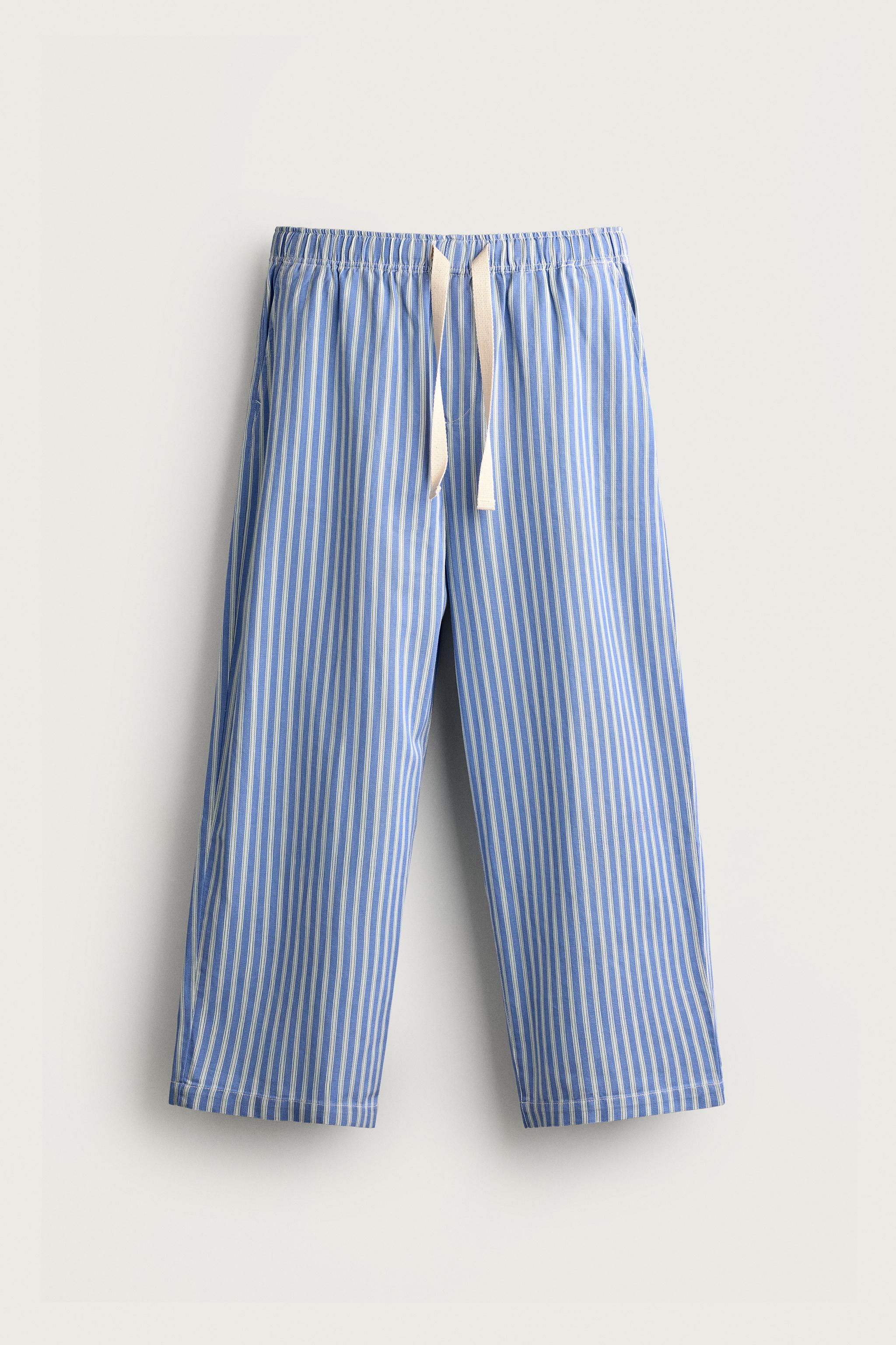 STRIPED BAGGY FIT PANTS — Striped