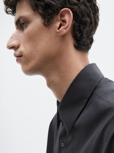 Zara Relaxed fit 100% cotton shirt - LIMITED - Navy blue