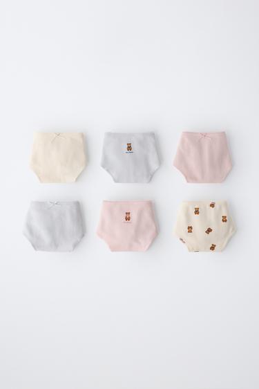 AGES 6-14 / 6-PACK TEDDY BEAR PRINT UNDERWEAR — Pink 1